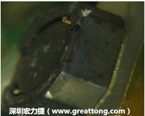 使用銀(Ag)鍍層的電源電感器(Power Inductors)，經(jīng)過推力測(cè)試后，零件端點(diǎn)上已經(jīng)看不到任何鍍層的痕跡了，所以其耐推力就比較小。