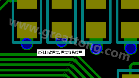 PCB設計案例分析：過孔破焊盤，造成SMT虛焊