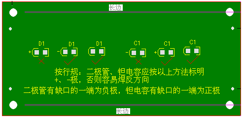 關于二極管、鉭電容的極性標注